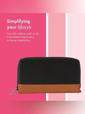 Thirty-One All About the Benjamins Wallet - Black Smooth Pebble